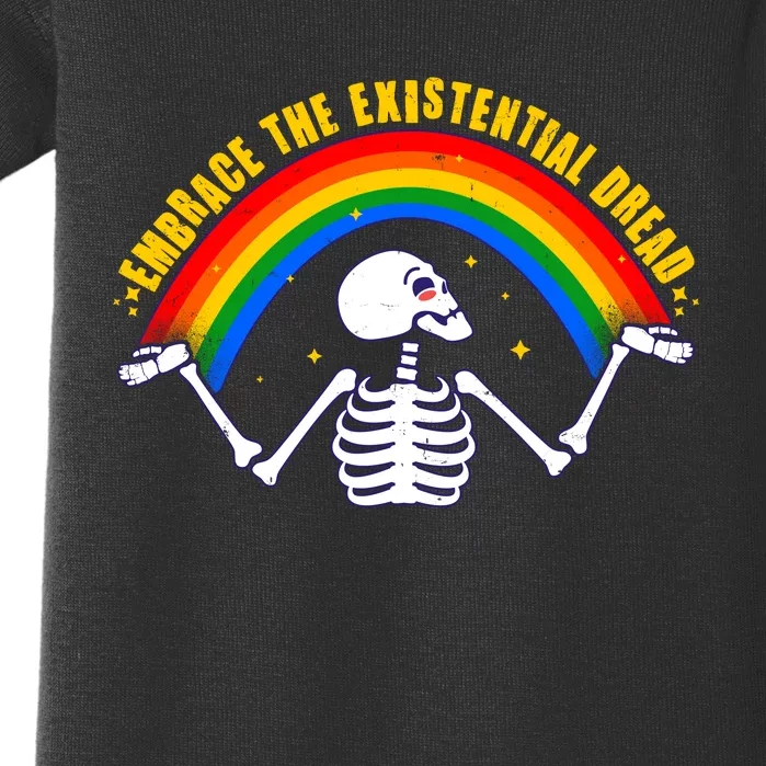 Funny Skeleton Embrace The Existential Dread Baby Bodysuit