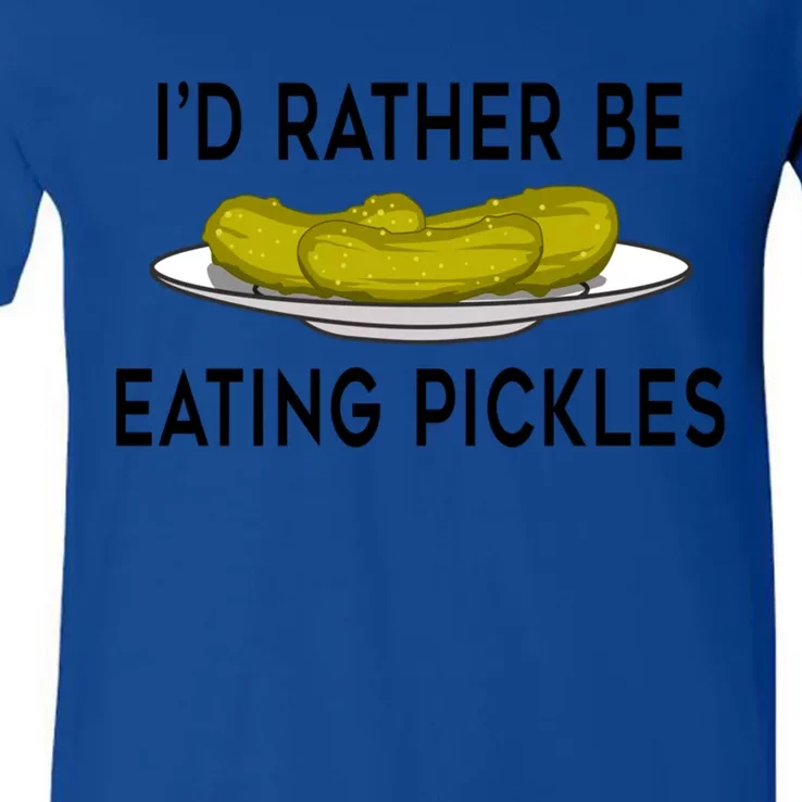 Funny Saying Eating Pickles Cute Ferted Cucumber Gift V-Neck T-Shirt