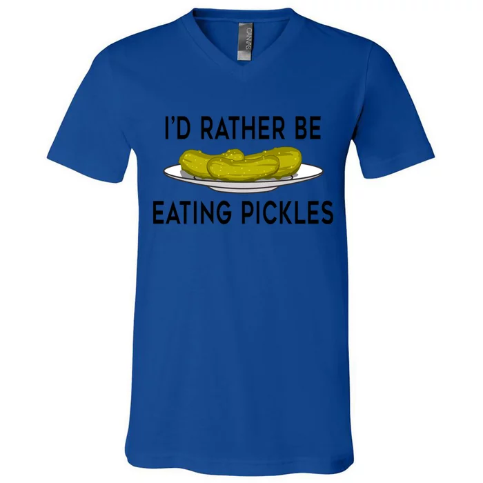 Funny Saying Eating Pickles Cute Ferted Cucumber Gift V-Neck T-Shirt