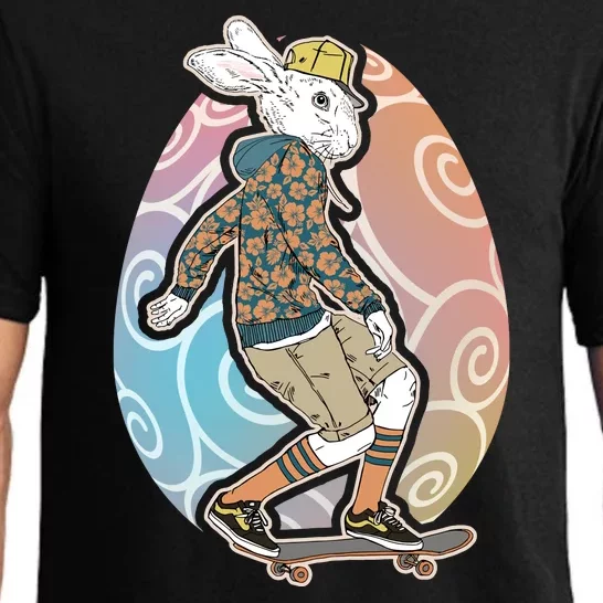 Funny Skateboarding Easter Bunny Rabbit Pajama Set