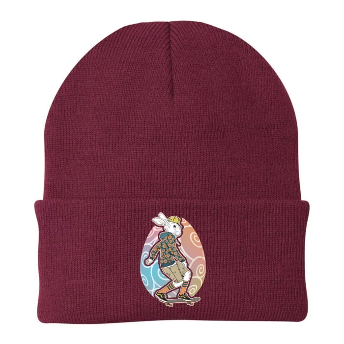 Funny Skateboarding Easter Bunny Rabbit Knit Cap Winter Beanie