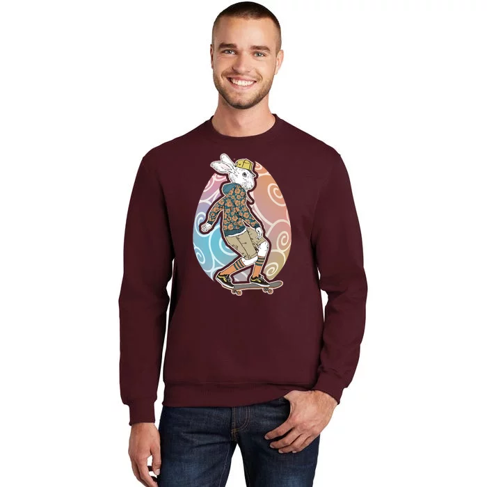 Funny Skateboarding Easter Bunny Rabbit Tall Sweatshirt