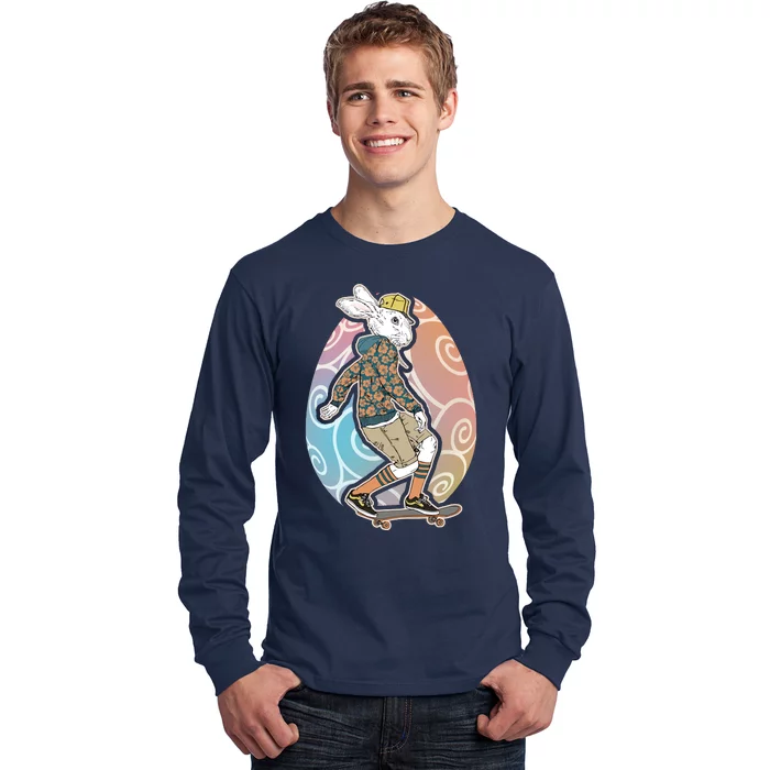 Funny Skateboarding Easter Bunny Rabbit Long Sleeve Shirt