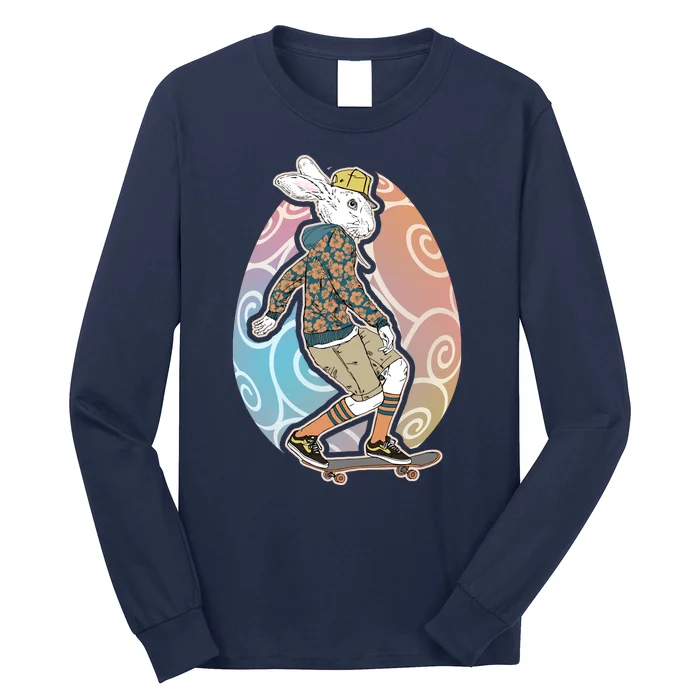 Funny Skateboarding Easter Bunny Rabbit Long Sleeve Shirt