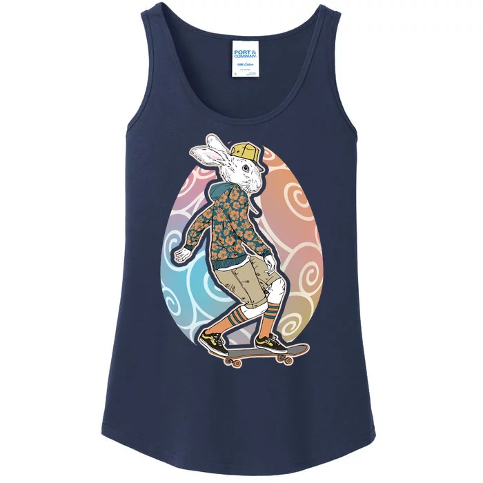 Funny Skateboarding Easter Bunny Rabbit Ladies Essential Tank