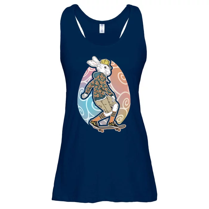 Funny Skateboarding Easter Bunny Rabbit Ladies Essential Flowy Tank