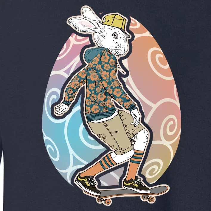 Funny Skateboarding Easter Bunny Rabbit Toddler Sweatshirt