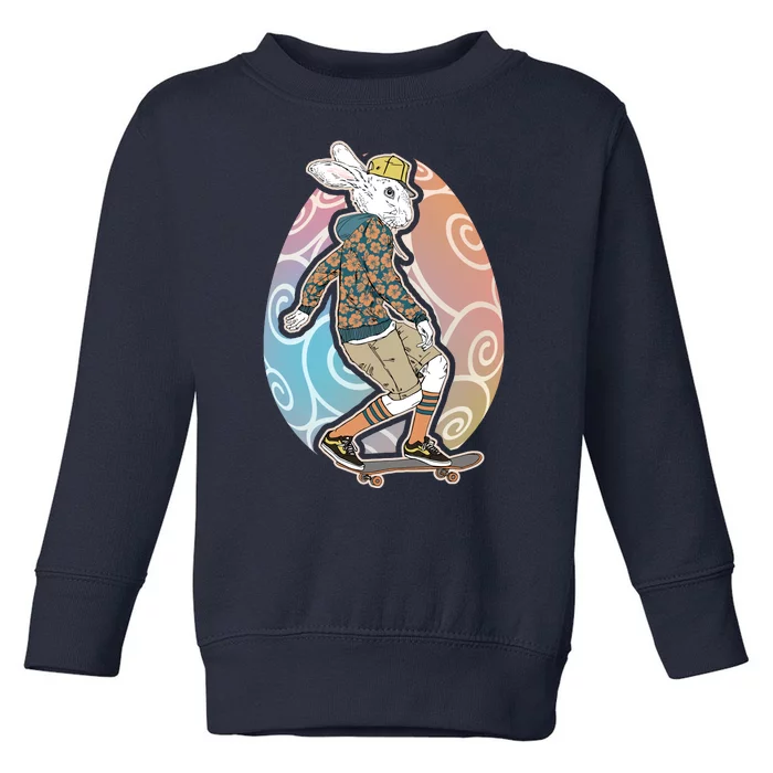 Funny Skateboarding Easter Bunny Rabbit Toddler Sweatshirt