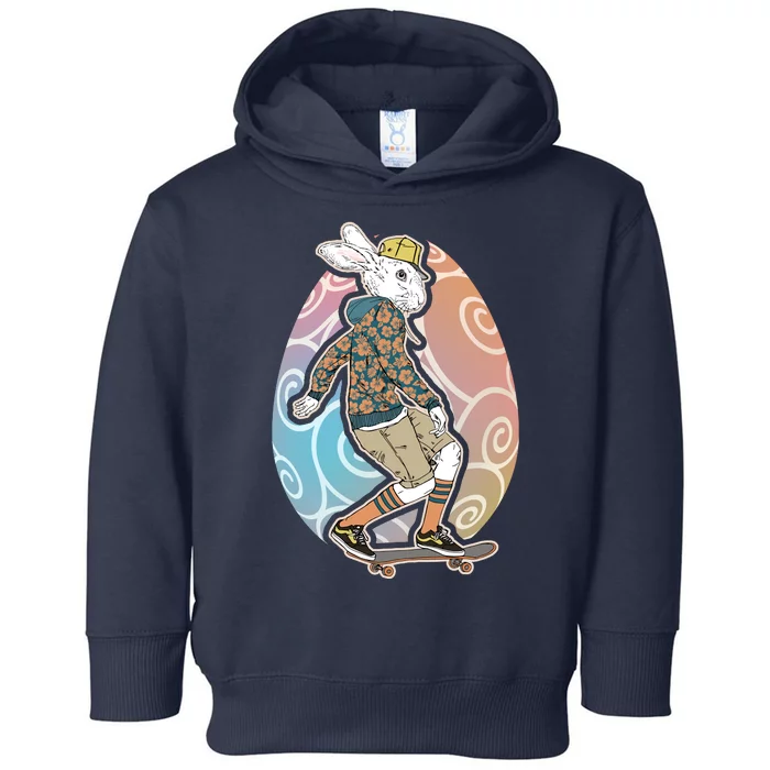 Funny Skateboarding Easter Bunny Rabbit Toddler Hoodie