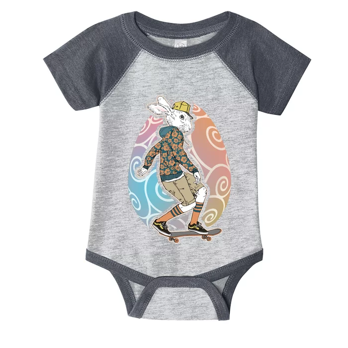 Funny Skateboarding Easter Bunny Rabbit Infant Baby Jersey Bodysuit