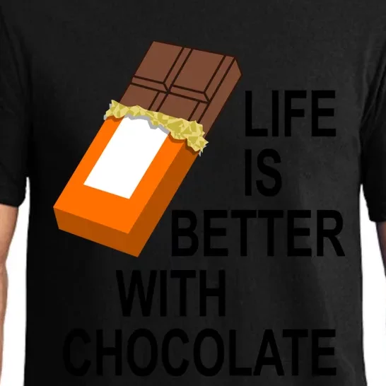 Funny Saying Eating Dark Chocolate Candy Gift Pajama Set