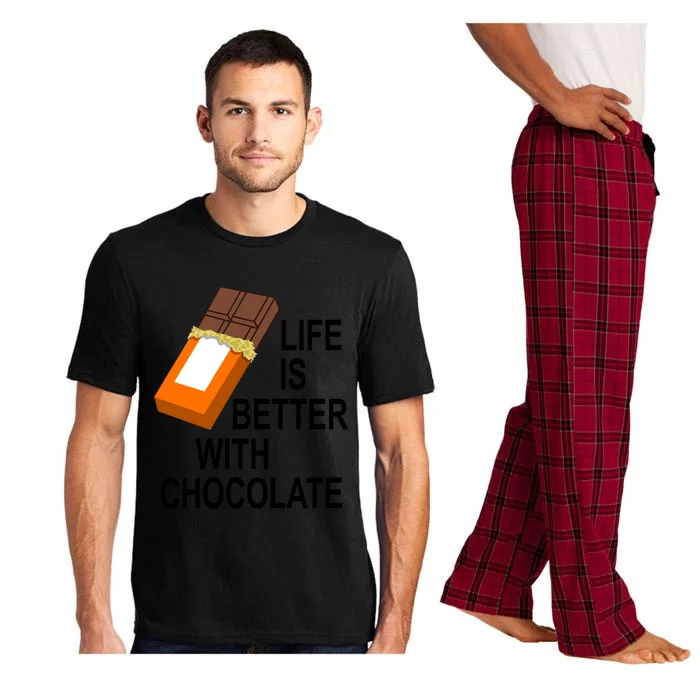 Funny Saying Eating Dark Chocolate Candy Gift Pajama Set