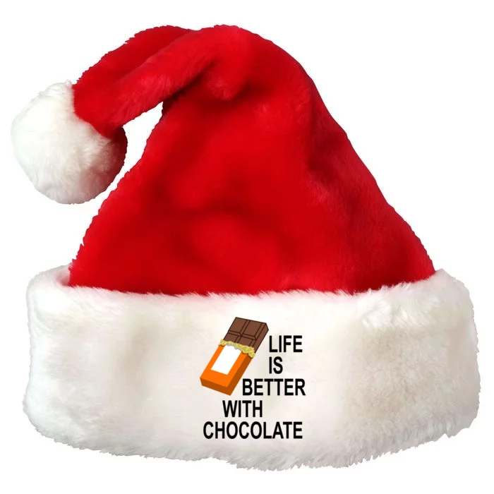 Funny Saying Eating Dark Chocolate Candy Gift Premium Christmas Santa Hat