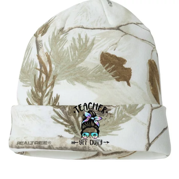 Funny Summer End Of School Year Teacher Off Duty Kati - 12in Camo Beanie