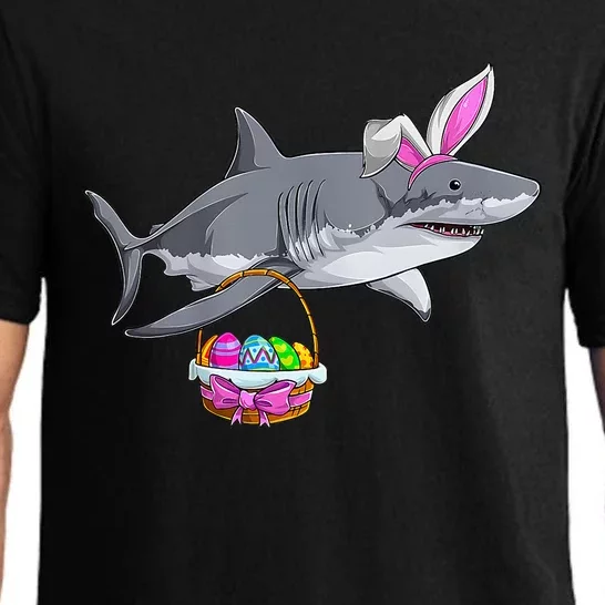 Funny Shark Egg Hunt Happy Easter Day Basket Cute Bunny Ears Pajama Set