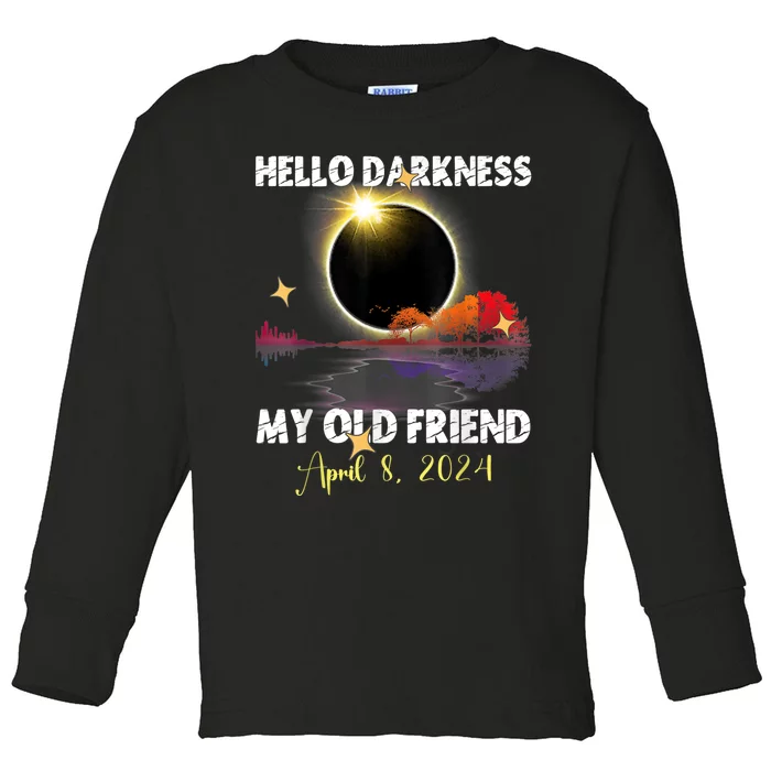 Funny Solare Eclipse April 08 2024 Toddler Long Sleeve Shirt