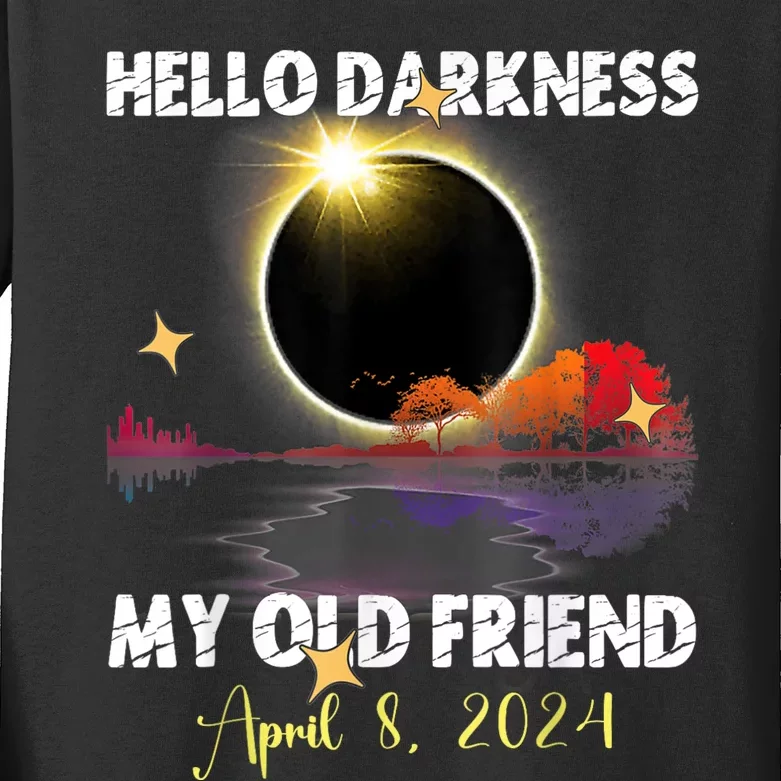 Funny Solare Eclipse April 08 2024 Kids Long Sleeve Shirt