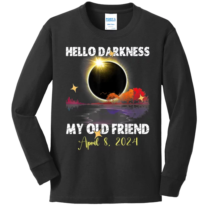 Funny Solare Eclipse April 08 2024 Kids Long Sleeve Shirt