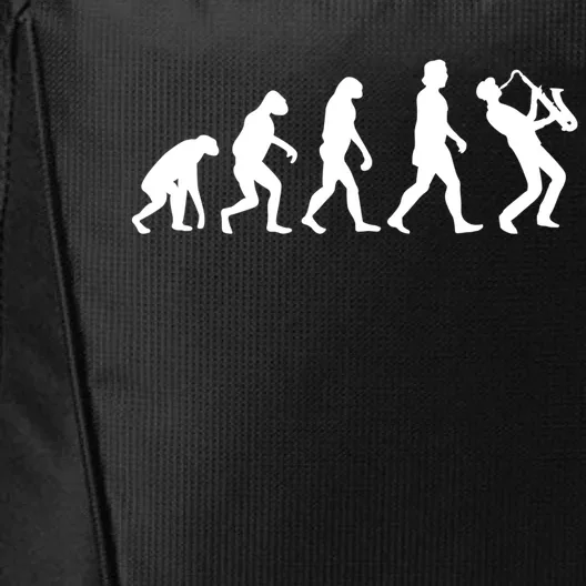 Funny Saxophonist Evolution Saxophone Player Gift City Backpack