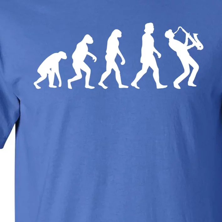 Funny Saxophonist Evolution Saxophone Player Gift Tall T-Shirt