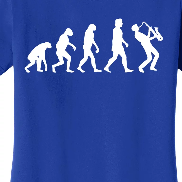 Funny Saxophonist Evolution Saxophone Player Gift Women's T-Shirt