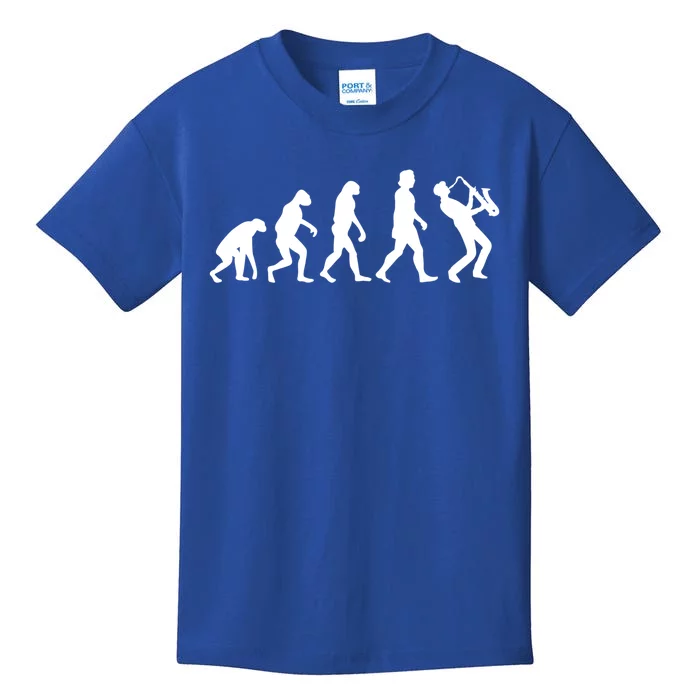 Funny Saxophonist Evolution Saxophone Player Gift Kids T-Shirt