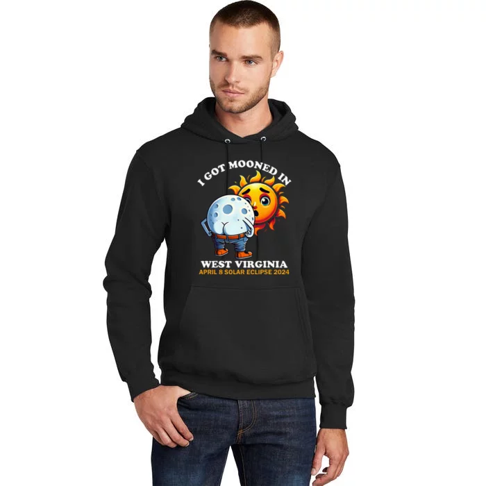 Funny Solar Eclipse West Virginia 2024 Mooned Humor Tall Hoodie