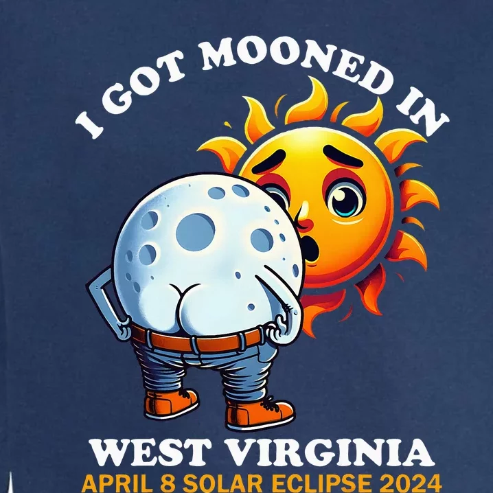 Funny Solar Eclipse West Virginia 2024 Mooned Humor Garment-Dyed Sweatshirt