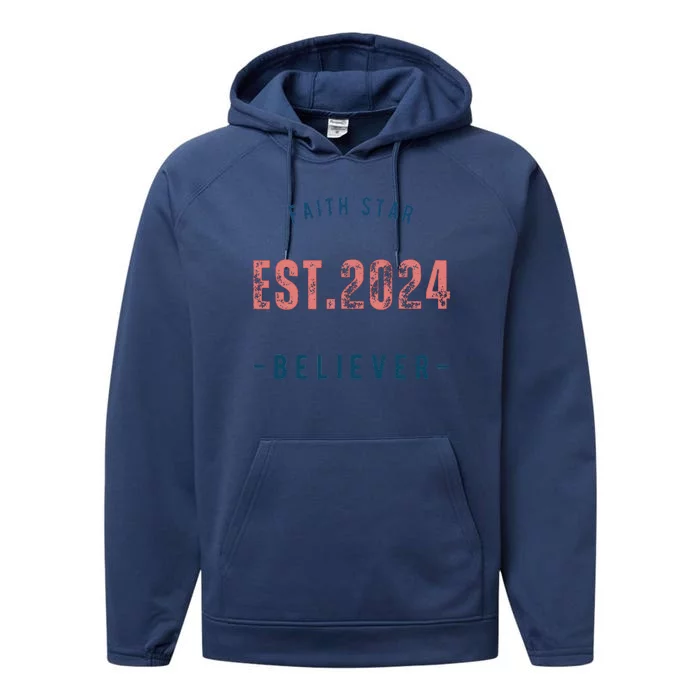 Faith Star Est.2024 Believer Performance Fleece Hoodie