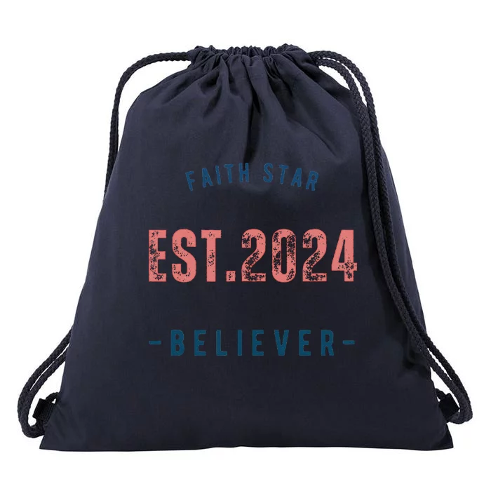 Faith Star Est.2024 Believer Drawstring Bag