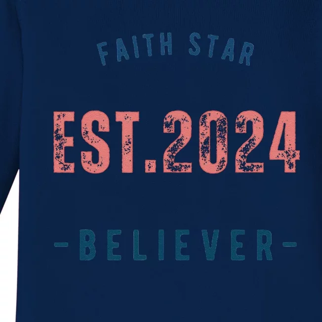 Faith Star Est.2024 Believer Baby Long Sleeve Bodysuit