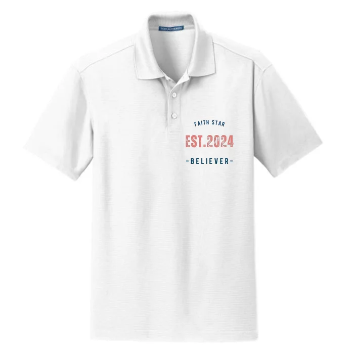 Faith Star Est.2024 Believer Dry Zone Grid Performance Polo