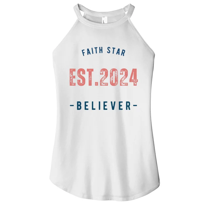 Faith Star Est.2024 Believer Women’s Perfect Tri Rocker Tank