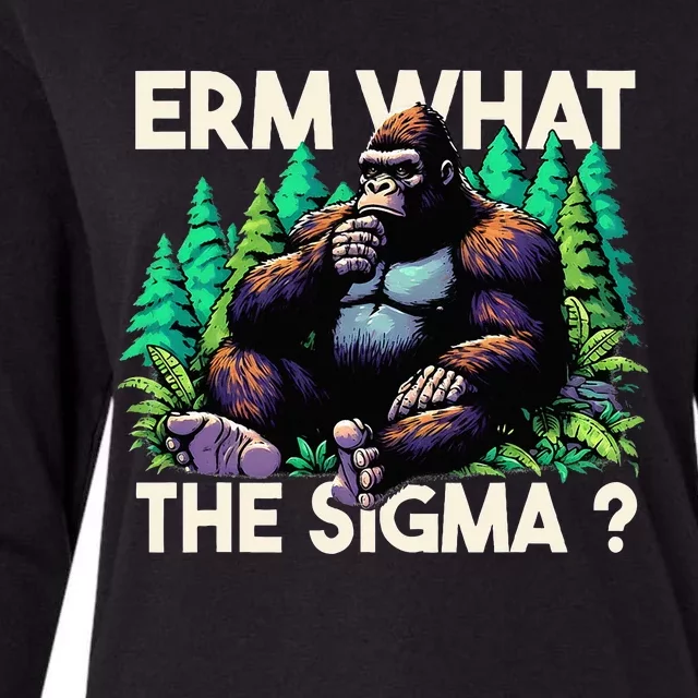 Funny Saying Erm What The Sigma Ironic Womens Cotton Relaxed Long Sleeve T-Shirt