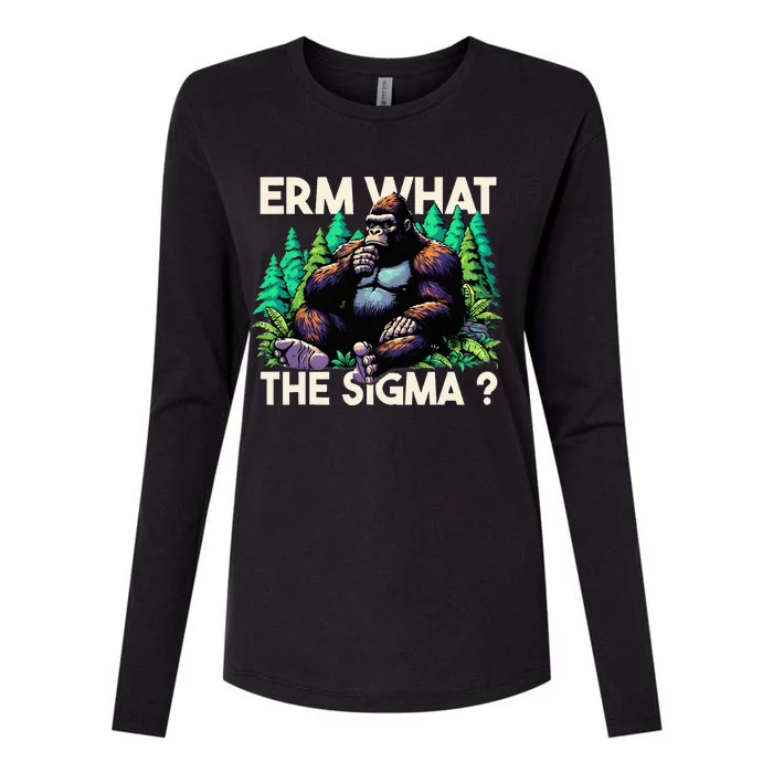 Funny Saying Erm What The Sigma Ironic Womens Cotton Relaxed Long Sleeve T-Shirt