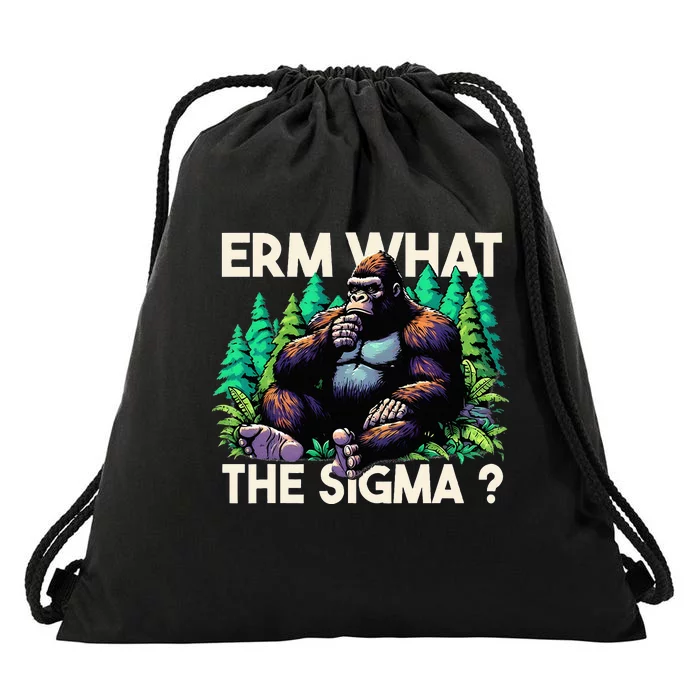 Funny Saying Erm What The Sigma Ironic Drawstring Bag