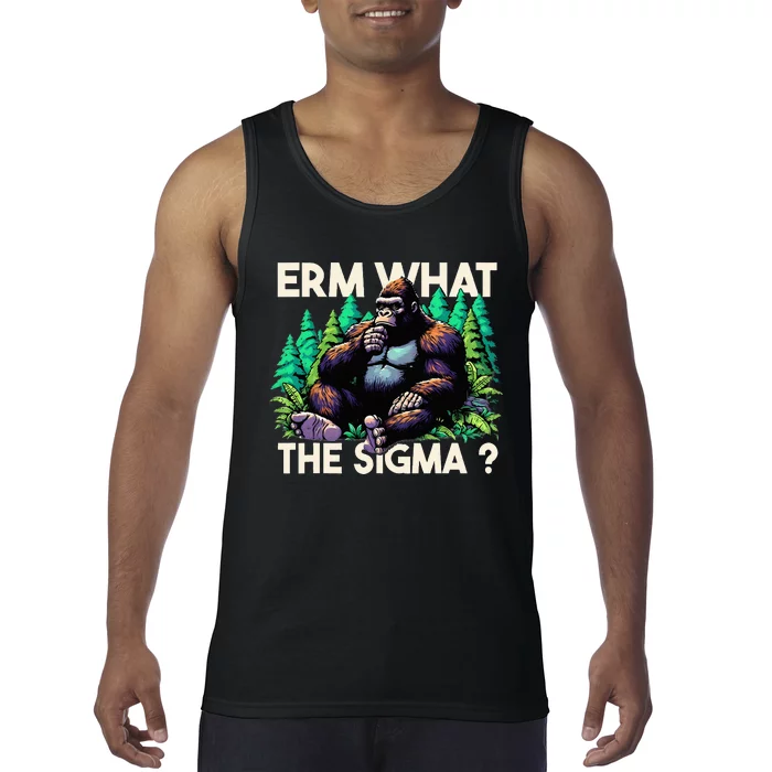 Funny Saying Erm What The Sigma Ironic Tank Top