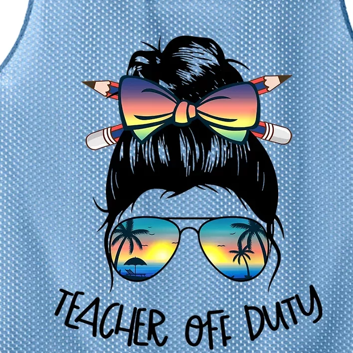 Funny Summer End Of School Year Teacher Off Duty Mesh Reversible Basketball Jersey Tank