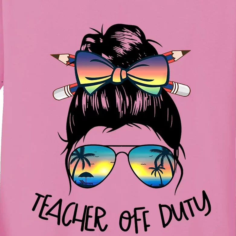 Funny Summer End Of School Year Teacher Off Duty Kids Long Sleeve Shirt