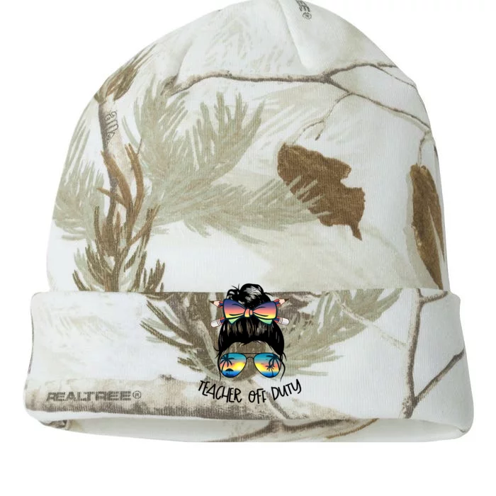 Funny Summer End Of School Year Teacher Off Duty Kati - 12in Camo Beanie