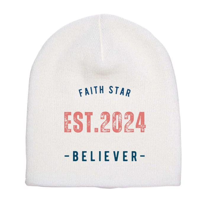 Faith Star Est.2024 Believer Short Acrylic Beanie