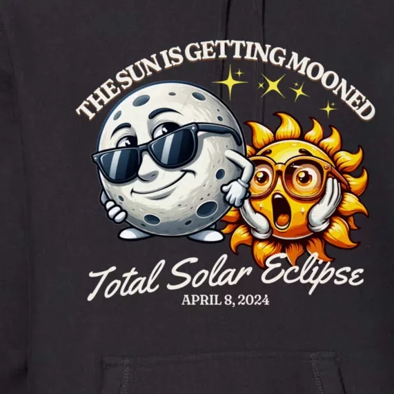 Funny Solar Eclipse April 2024 Sun Is Getting Mooned Premium Hoodie