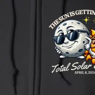 Funny Solar Eclipse April 2024 Sun Is Getting Mooned Full Zip Hoodie