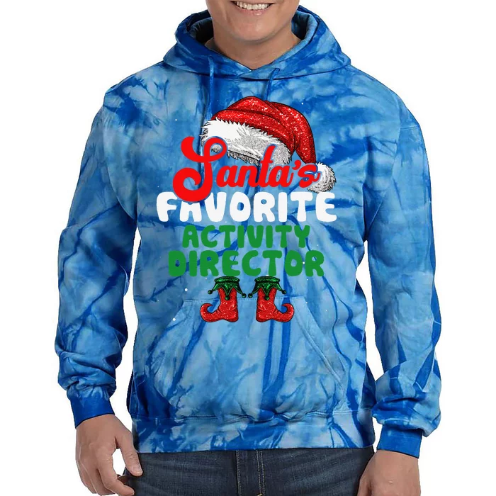 Funny Santas Favorite Activity Director Christmas Tie Dye Hoodie