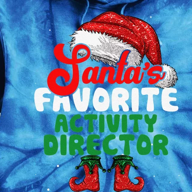 Funny Santas Favorite Activity Director Christmas Tie Dye Hoodie