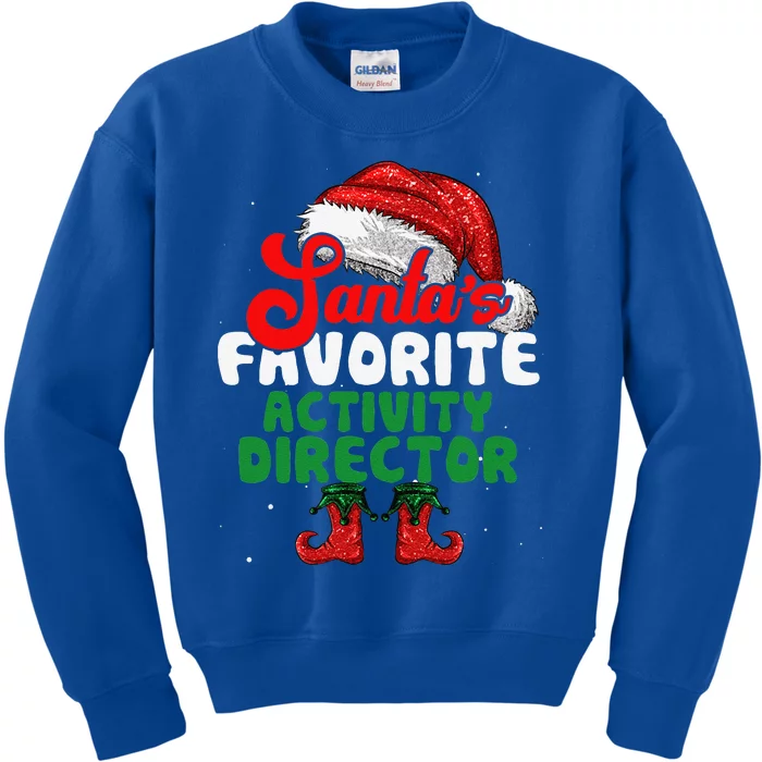 Funny Santas Favorite Activity Director Christmas Kids Sweatshirt