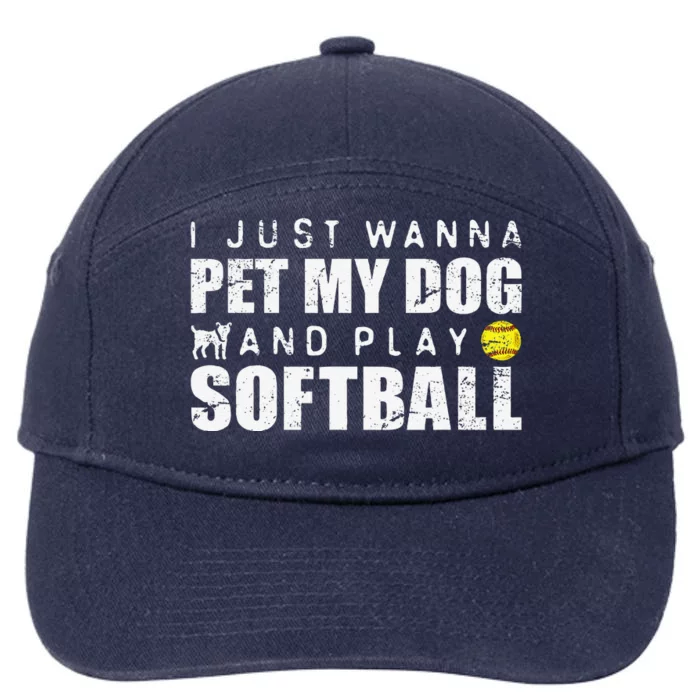 Fastpitch Softball Funny Dog 7-Panel Snapback Hat