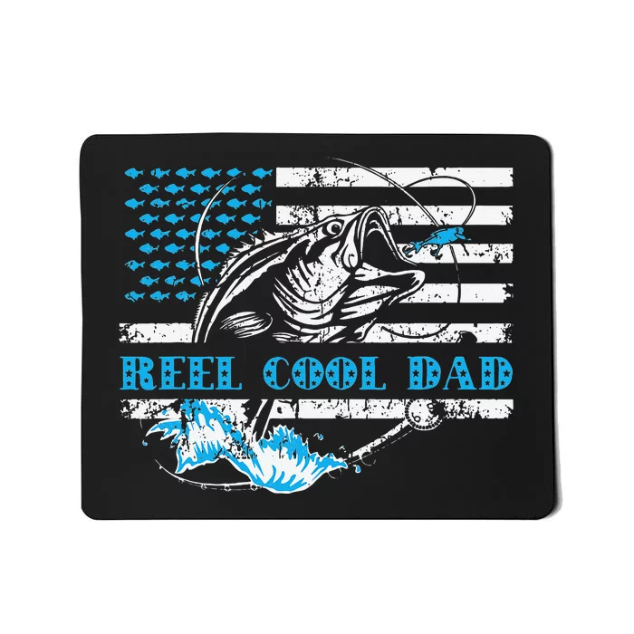 Fishing Stuff For Fathers Day Reel Cool Dad American Flag Mousepad