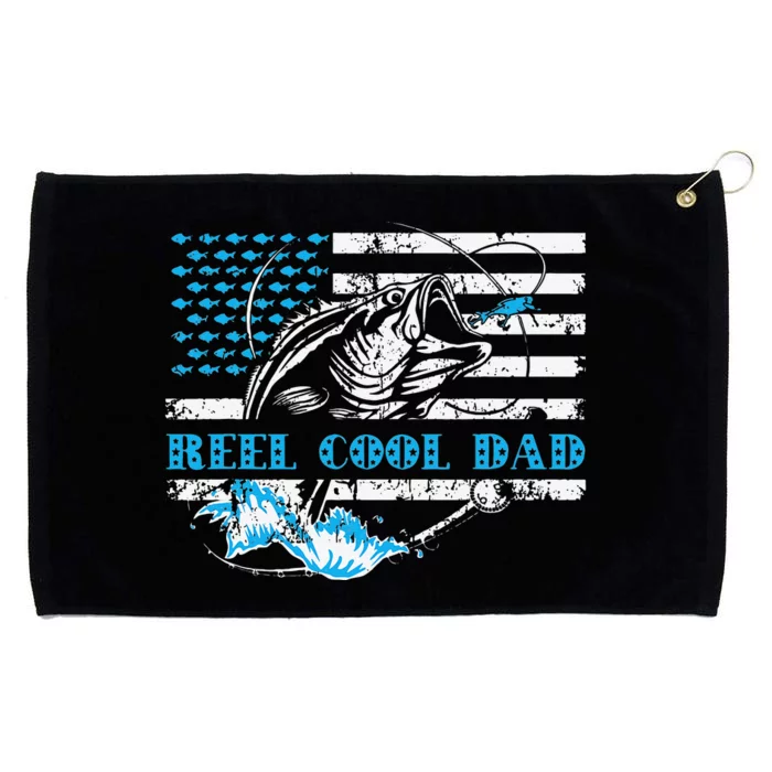 Fishing Stuff For Fathers Day Reel Cool Dad American Flag Grommeted Golf Towel