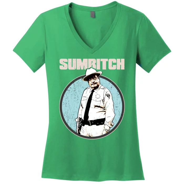 Funny Sumbitch 70's Movie Quote Women's V-Neck T-Shirt